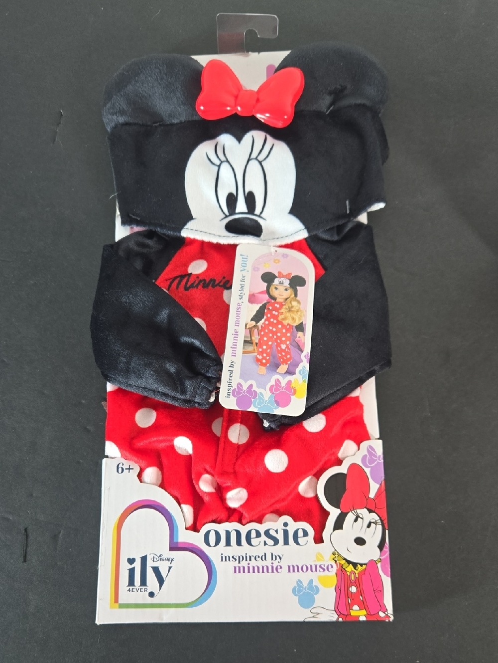 NWT Disney ILY 4ever Minnie Mouse One Piece Pajama Set Hoodie 18" Doll Outfit